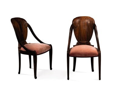 View full screen - View 1 of Lot 145. Pair of armchairs and pair of chairs, model David Weill, circa 1923.