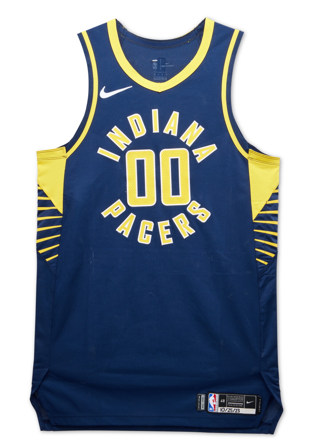 View full screen - View 1 of Lot 24. Bennedict Mathurin Indiana Pacers 2023-2024 Kia NBA Tip-Off Game Worn Icon Edition Jersey | Matched to 2 Games.