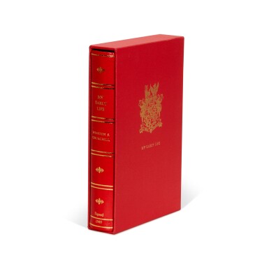 View full screen - View 1 of Lot 42. Winston Churchill | My Early Life, 1949 Odhams Press reprint, red morocco, signed in 1957, slipcase.