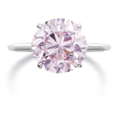 View full screen - View 1 of Lot 330. FINE FANCY LIGHT PINK DIAMOND RING.