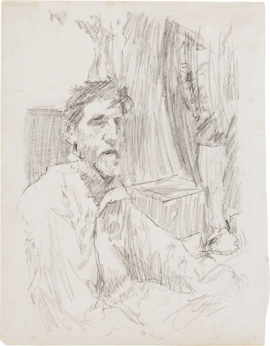 View full screen - View 1 of Lot 98. Portrait of the American Sculptor, Augustus Saint-Gaudens (Dublin 1848-1907 Cornish, New Hampshire).