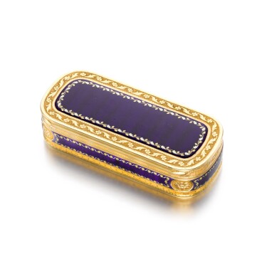 View full screen - View 1 of Lot 12. A gold and enamel snuff box, Friedrich Fyrwald, Stockholm, 1788.