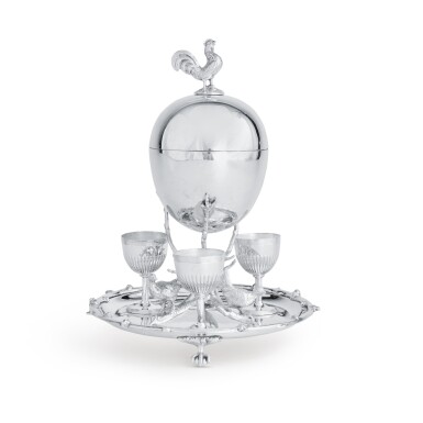 View full screen - View 1 of Lot 8. A Victorian electroplate egg boiler, late 19th century.
