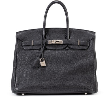 View full screen - View 1 of Lot 492. Black Clémence Birkin 35 Palladium Hardware, 2008.