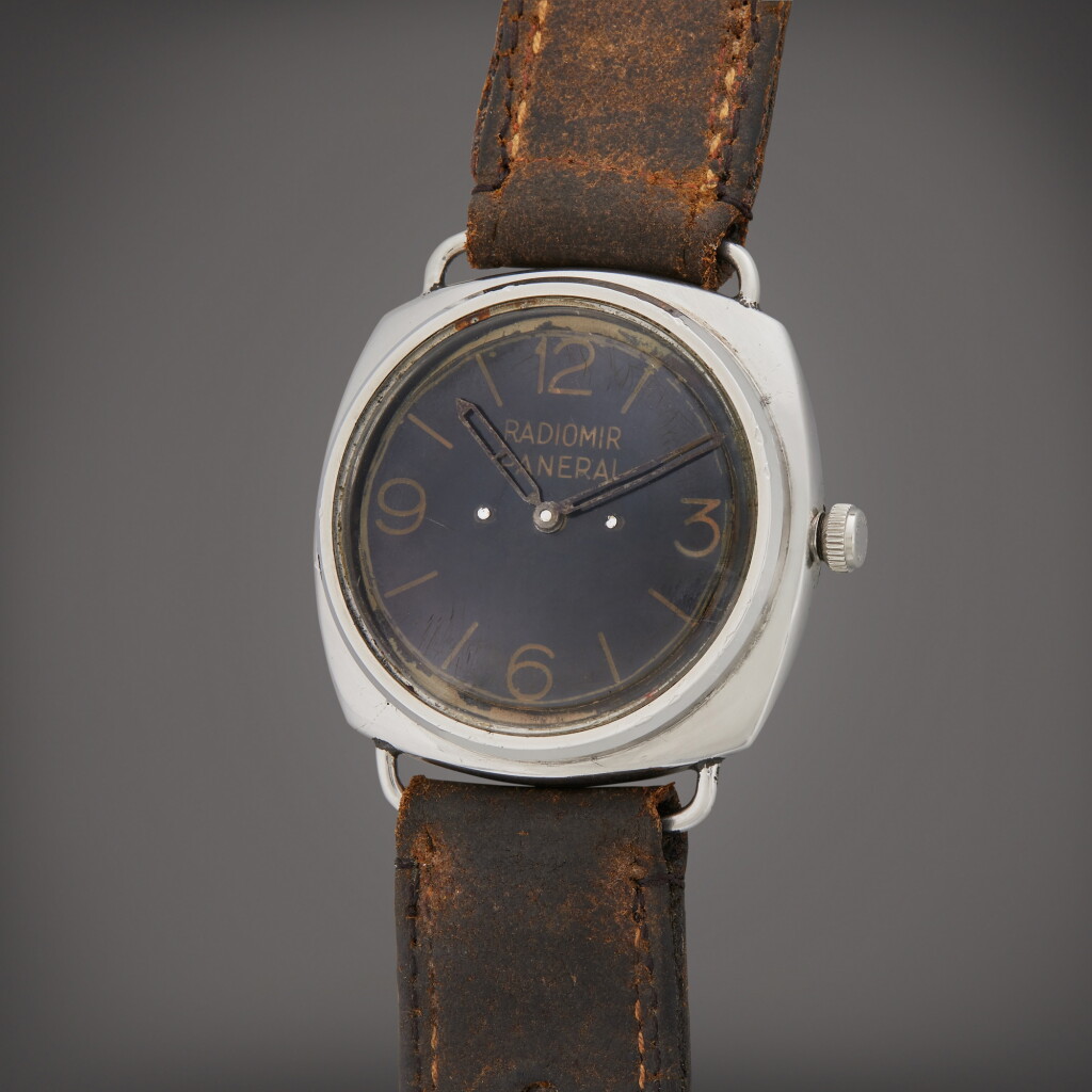 View full screen - View 1 of Lot 34. Reference 3646 Type B Radiomir | A stainless steel wristwatch, Circa 1941 | The Hammer Collection.