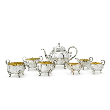 View full screen - View 1 of Lot 69. A Norwegian silver seven-piece tea set, Marius Hammer, Bergen, circa 1900.