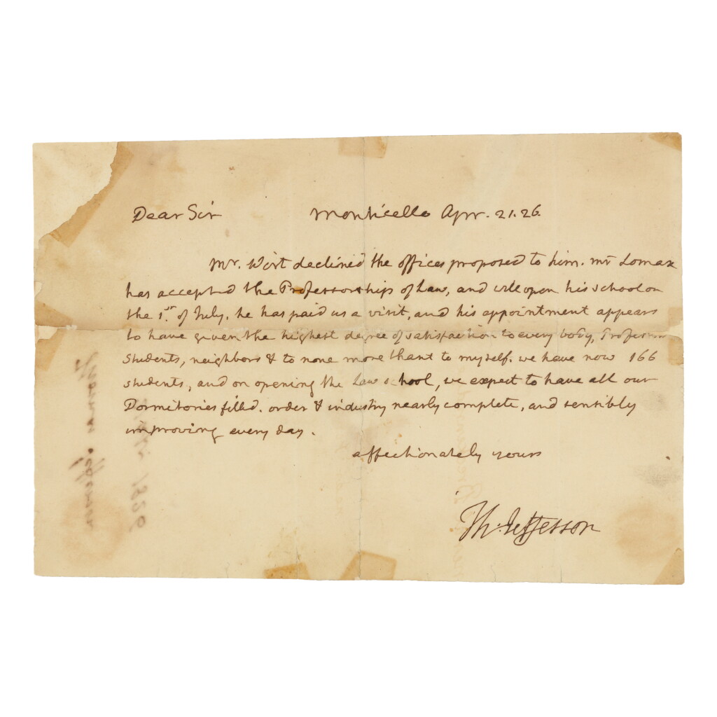全螢幕檢視 - 查看196JEFFERSON, THOMAS, THIRD PRESIDENT | Autograph letter signed ("Th: Jefferson")的1