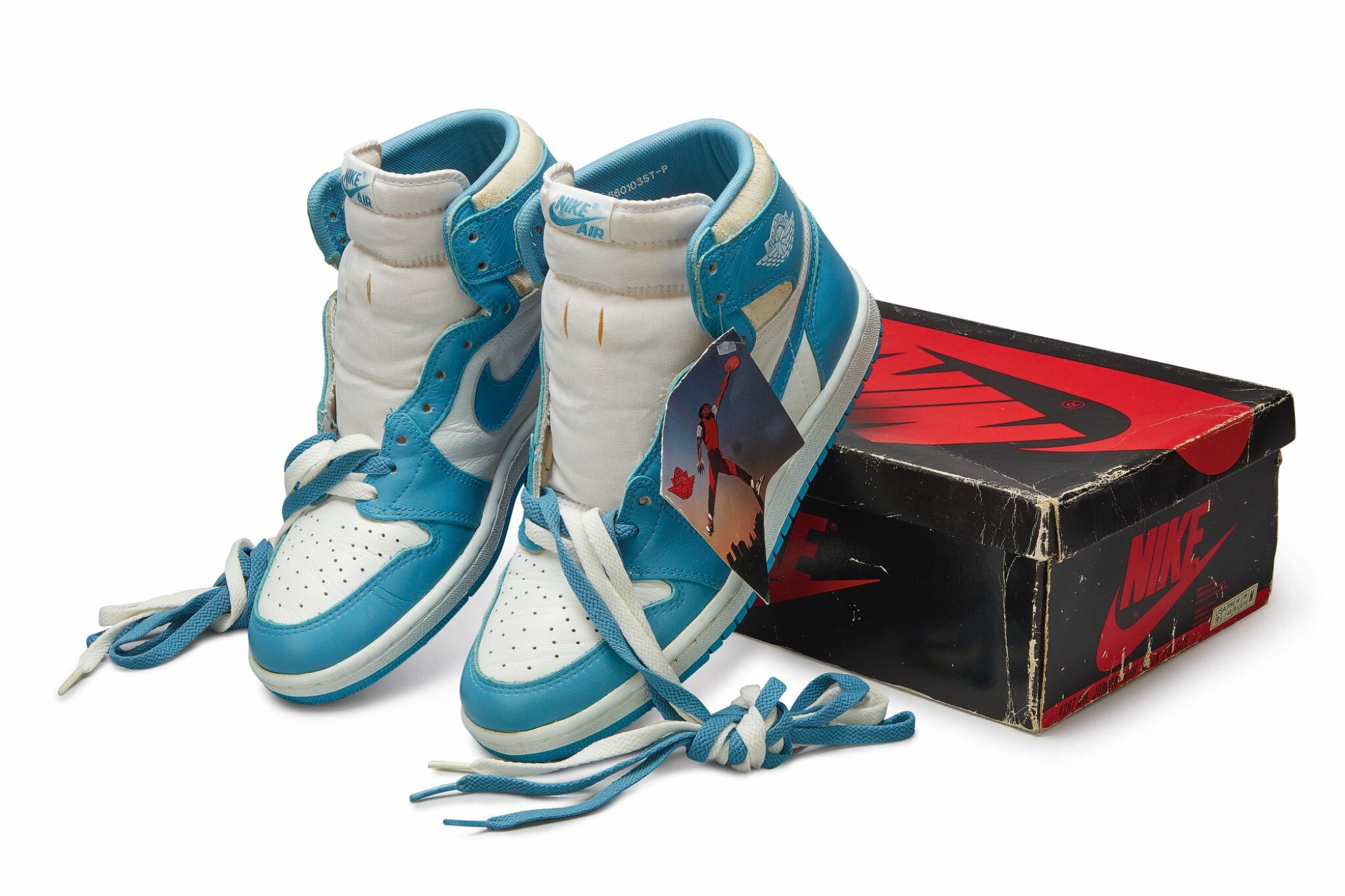 Nike Air Jordan 1 High OG (1985) 'Carolina Blue' | Size 9.5 | Michael Jordan | Shattered | 2020 | Sotheby's