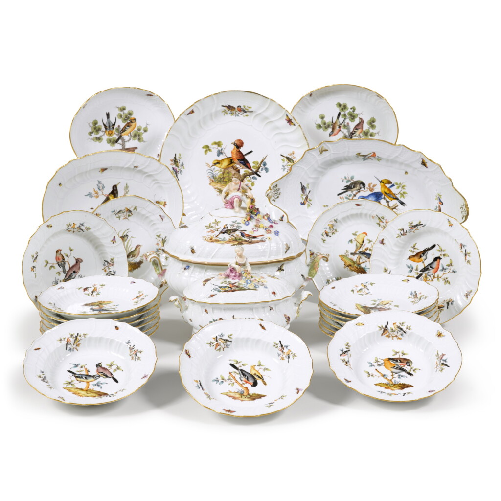 View full screen - View 1 of Lot 305. An Assembled Meissen Ornithological Part-Service, Late 18th/19th Century.