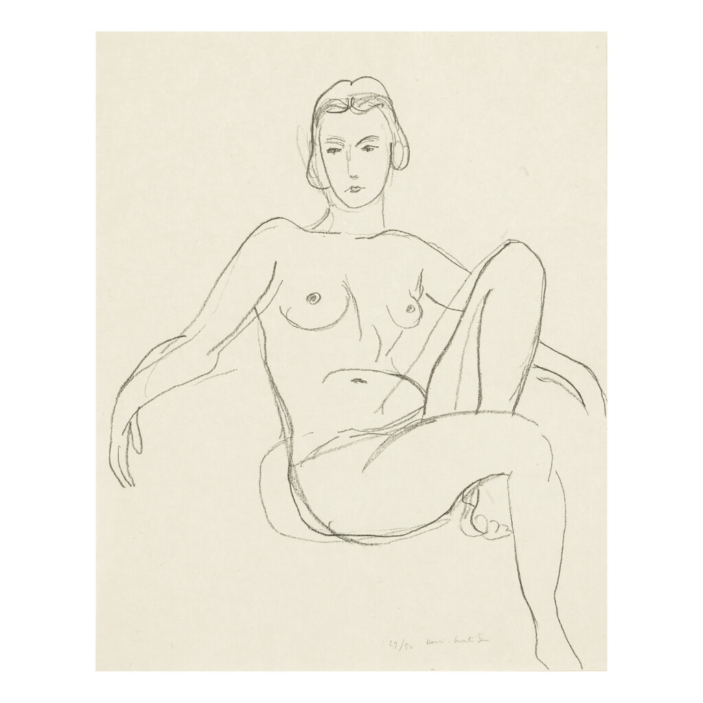 View full screen - View 1 of Lot 30. HENRI MATISSE | NU ASSIS LES BRAS ÉTENDUS (DUTHUIT 468).