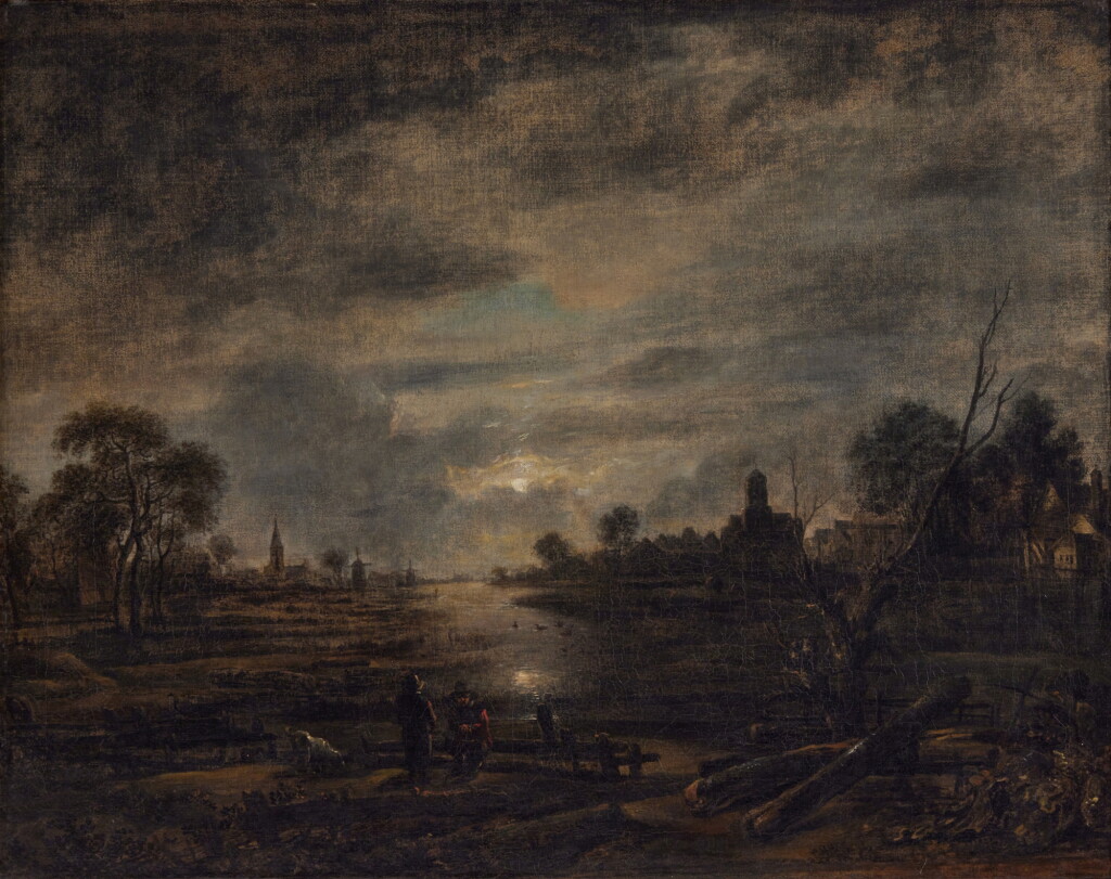 View full screen - View 1 of Lot 104. Moonlit River Landscape.