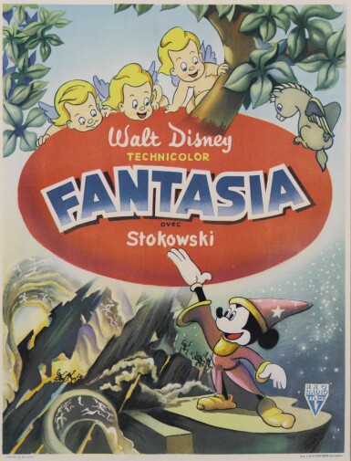 View full screen - View 1 of Lot 5. Fantasia (1940) poster, Belgium.
