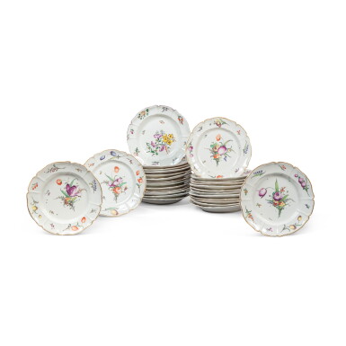 View full screen - View 1 of Lot 741. A set of twenty-eight Nymphenburg porcelain plates, circa 1765.