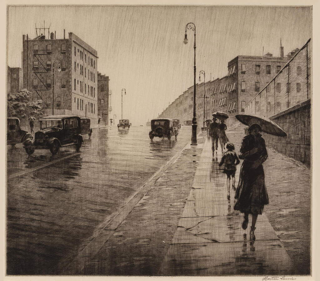View full screen - View 1 of Lot 992. Rainy Day in Queens.