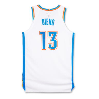 View full screen - View 1 of Lot 61. Ousmane Dieng ‘Christmas Day’ Oklahoma City Thunder 2025-2026 Game Issued Association Edition Jersey.
