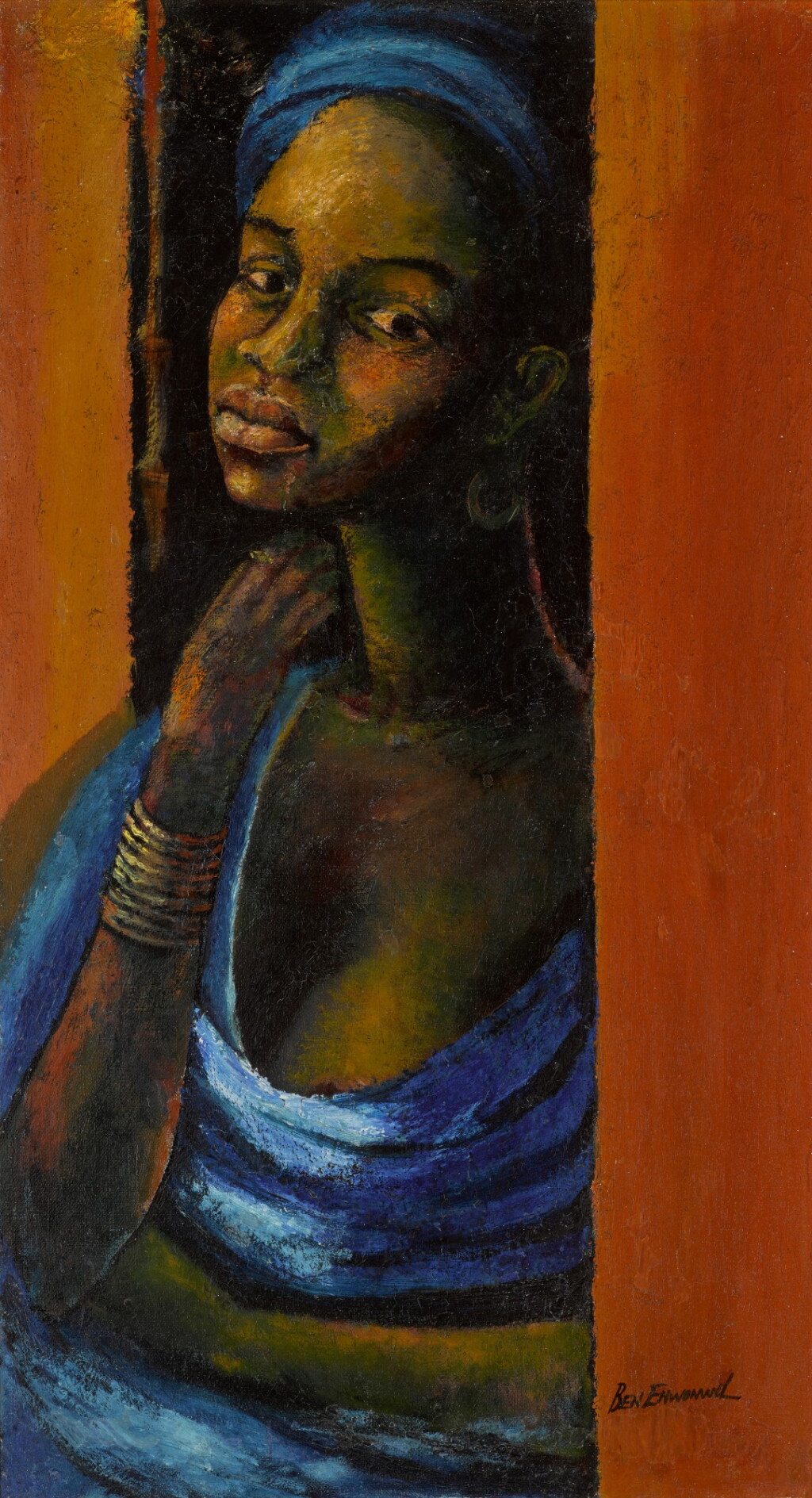 View full screen - View 1 of Lot 21. Young Woman in Blue.
