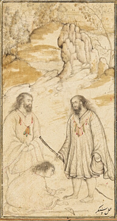 View full screen - View 1 of Lot 425. TWENTY-NINE ILLUMINATED LEAVES FROM A MAGNIFICENT ROYAL ALBUM, INDIA, MUGHAL, LATE AKBAR PERIOD, CIRCA 1600.