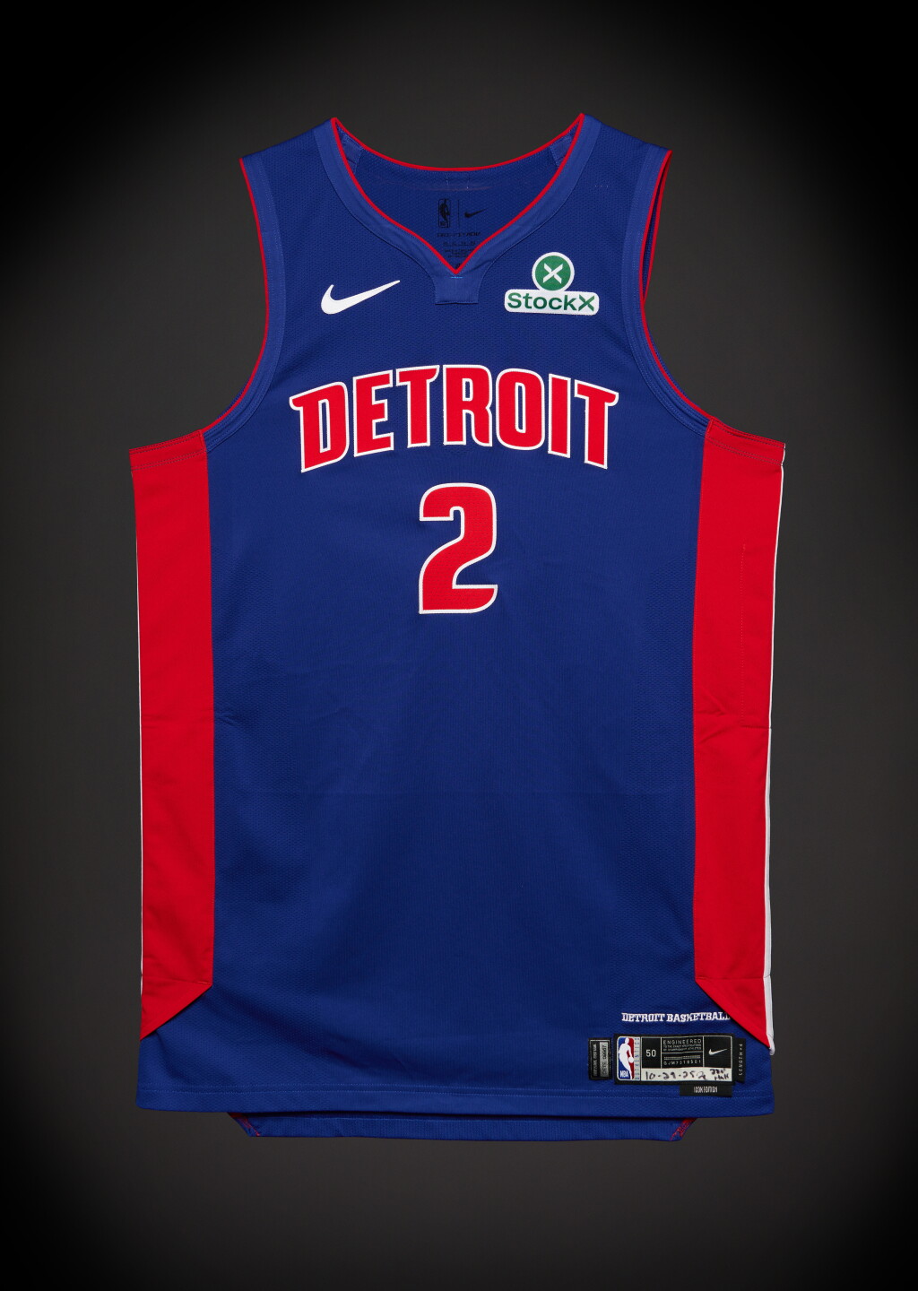 View full screen - View 1 of Lot 22. Cade Cunningham Detroit Pistons 2025-2026 Game Worn Icon Edition Jersey | Double-Double.