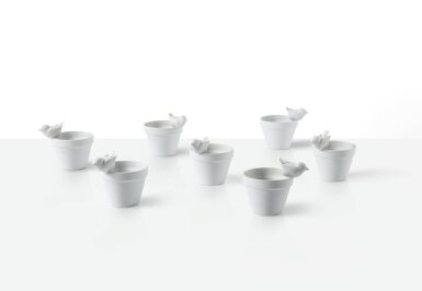 View full screen - View 1 of Lot 7. Ensemble de sept pots Petit Oiseau de Bagatelle.