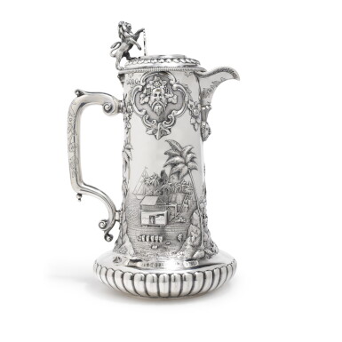 View full screen - View 1 of Lot 365. The Panama Railroad: A Victorian Silver Presentation Jug, John Wilmin Figg, London, 1855.