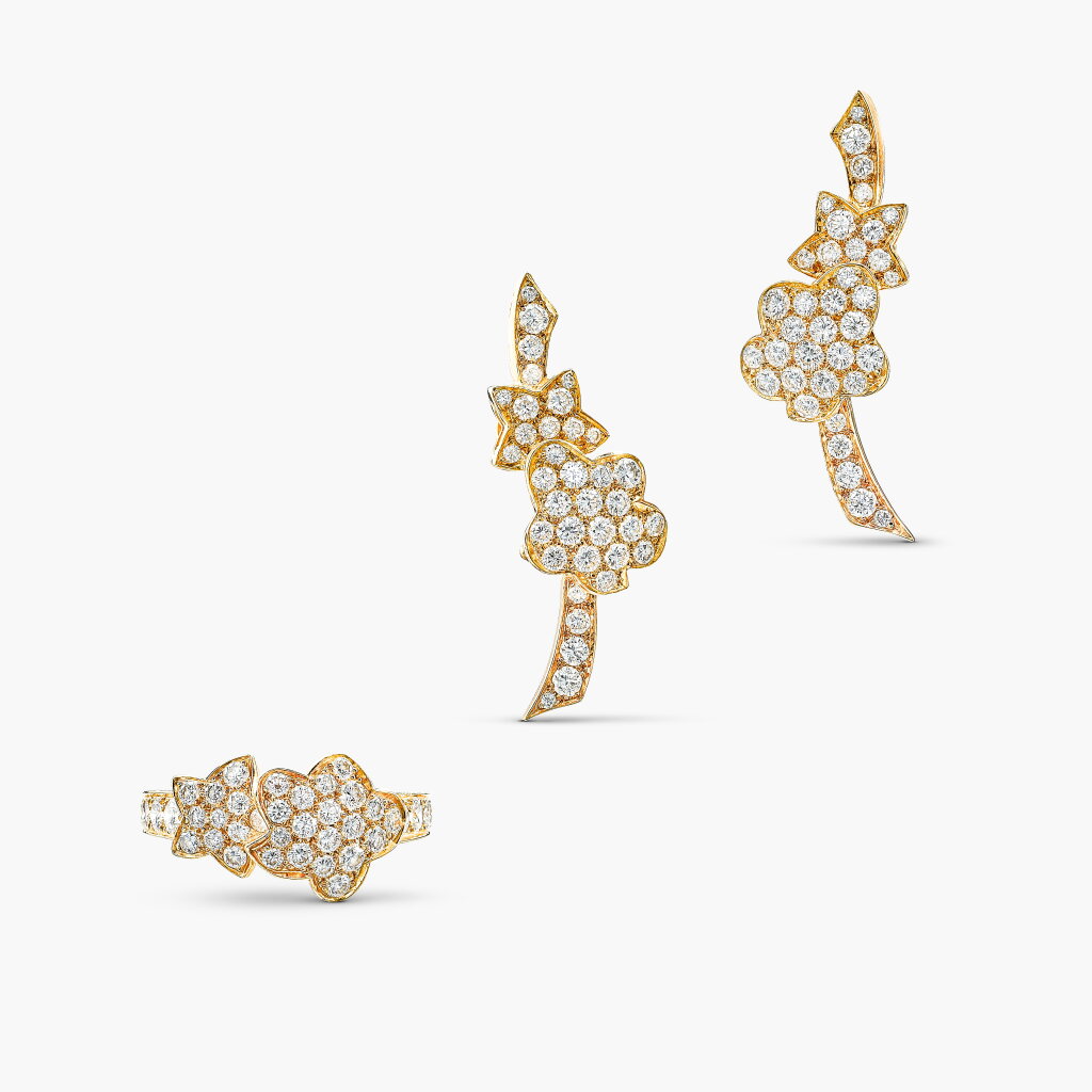 View full screen - View 1 of Lot 1378. Diamond Demi-Parure | 鑽石 戒指 及 耳夾套裝.