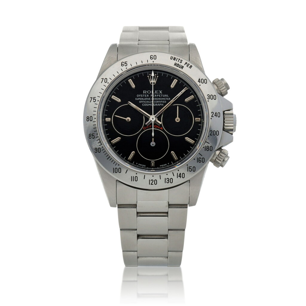 View full screen - View 1 of Lot 61. 'Darth Vader Zenith' Daytona, Ref. 16520, Stainless steel chronograph wristwatch with bracelet and 'tropical inverted 6' dial Circa 1993 | 勞力士 | 16520型號「'Darth Vader Zenith' Daytona」精鋼計時鍊帶腕錶配倒轉「6」字熱帶小錶盤,約1993年製.