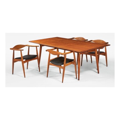 View full screen - View 1 of Lot 247. HANS J. WEGNER | SET OF FOUR ARMCHAIRS, MODEL NO. CH-35.