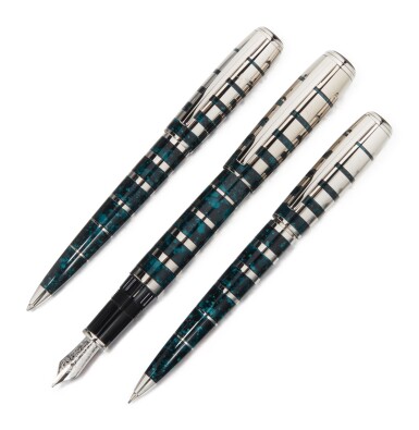 View full screen - View 1 of Lot 3. MONTBLANC | A SET OF THREE WRITING INSTRUMENTS CONSISTING OF ONE FOUNTAIN PEN, ONE BALLPOINT PEN AND ONE MECHANICAL PENCIL, CIRCA 2008.