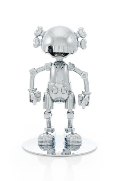 View full screen - View 1 of Lot 8. KAWS X Hajime Sorayama No Future Companion (Silver Chrome).