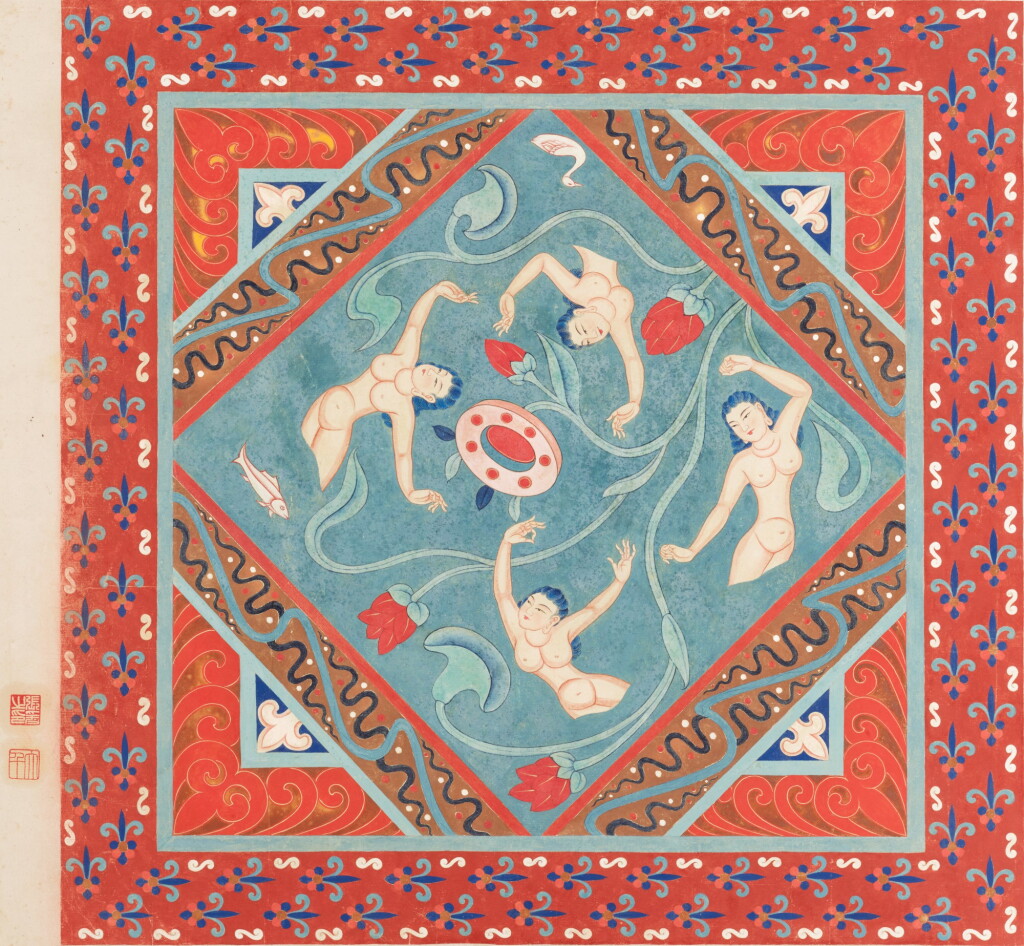 View full screen - View 1 of Lot 3181. 張大千 北魏平棋 | Zhang Daqian (Chang Dai-chien), Dunhuang Caisson of the Northern Wei Dynasty.