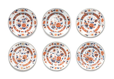 View full screen - View 1 of Lot 220. Six Chinese Imari plates, Qing dynasty, 18th century.
