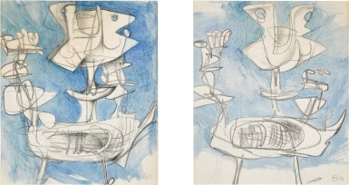 View full screen - View 1 of Lot 241. Two Drawings for Cock.