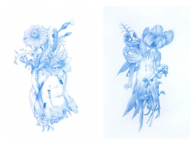 View full screen - View 1 of Lot 223. Torso No. 1, from Imaginary Europeans, (after The Dead Chris Supported By An Angel, Antonello Da Messina; Torso No. 2, from Imaginary Europeans, (after Adam & Eve, by Cranach),.
