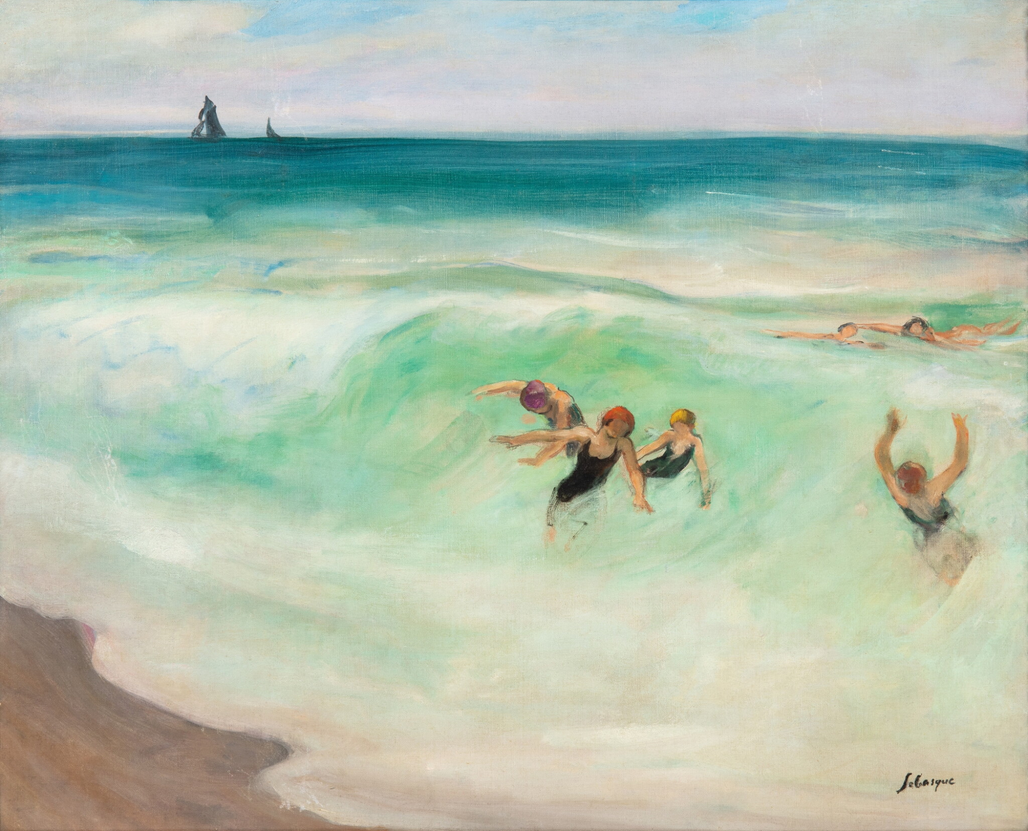 Henri Lebasque Baigneurs Dans La Vague Art Impressionniste Et henri-lebasque-baigneurs-dans-la-vague-art-impressionniste-et