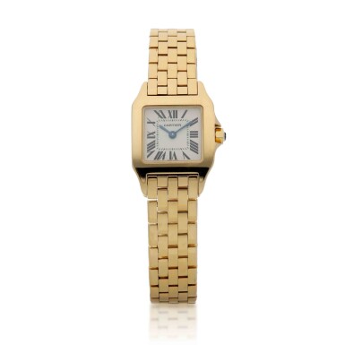 View full screen - View 1 of Lot 113. Reference 2699 Santos Demoiselle A yellow gold square shaped bracelet watch, Circa 2000.