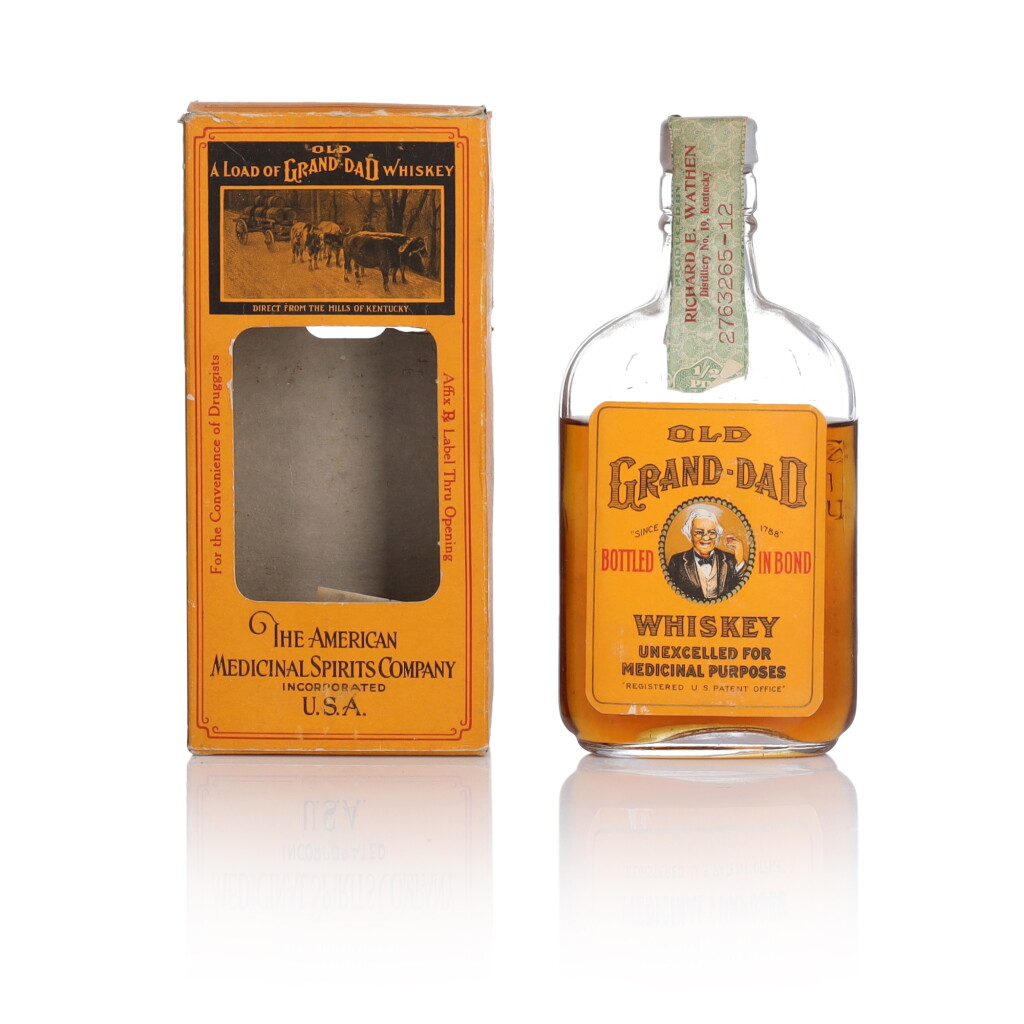 View full screen - View 1 of Lot 139. Old Grand-Dad 100 Proof 1917 (1 Half Pint).