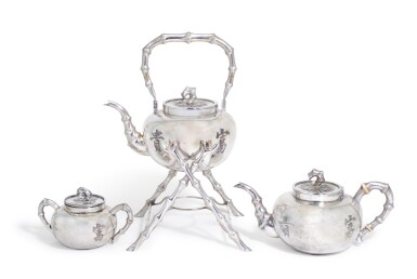 View full screen - View 1 of Lot 133. A Chinese export silver teaset , Kwan Wo, Canton, circa 1900.