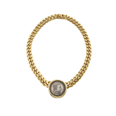View full screen - View 1 of Lot 1. Gold and Antique Coin 'Monete' Necklace.