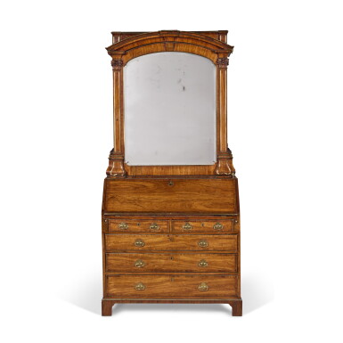 View full screen - View 1 of Lot 37. A George II Brass-Mounted and Inlaid Padouk Bureau Cabinet in the Manner of John Channon, Circa 1735.