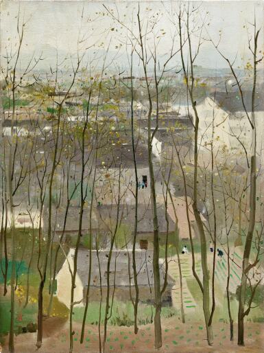 全螢幕檢視 - 查看1524Wu Guanzhong 吳冠中 | Cooking Smokes from Houses 萬戶炊煙的1