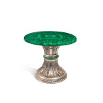 An Italian Silver and Malachite Table, Gianmaria Buccellati, Milan, 20th Century