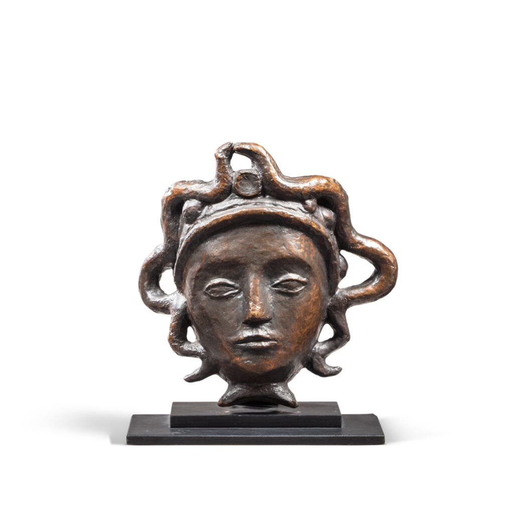 View full screen - View 1 of Lot 108. Masque aux serpents wall-sconce.