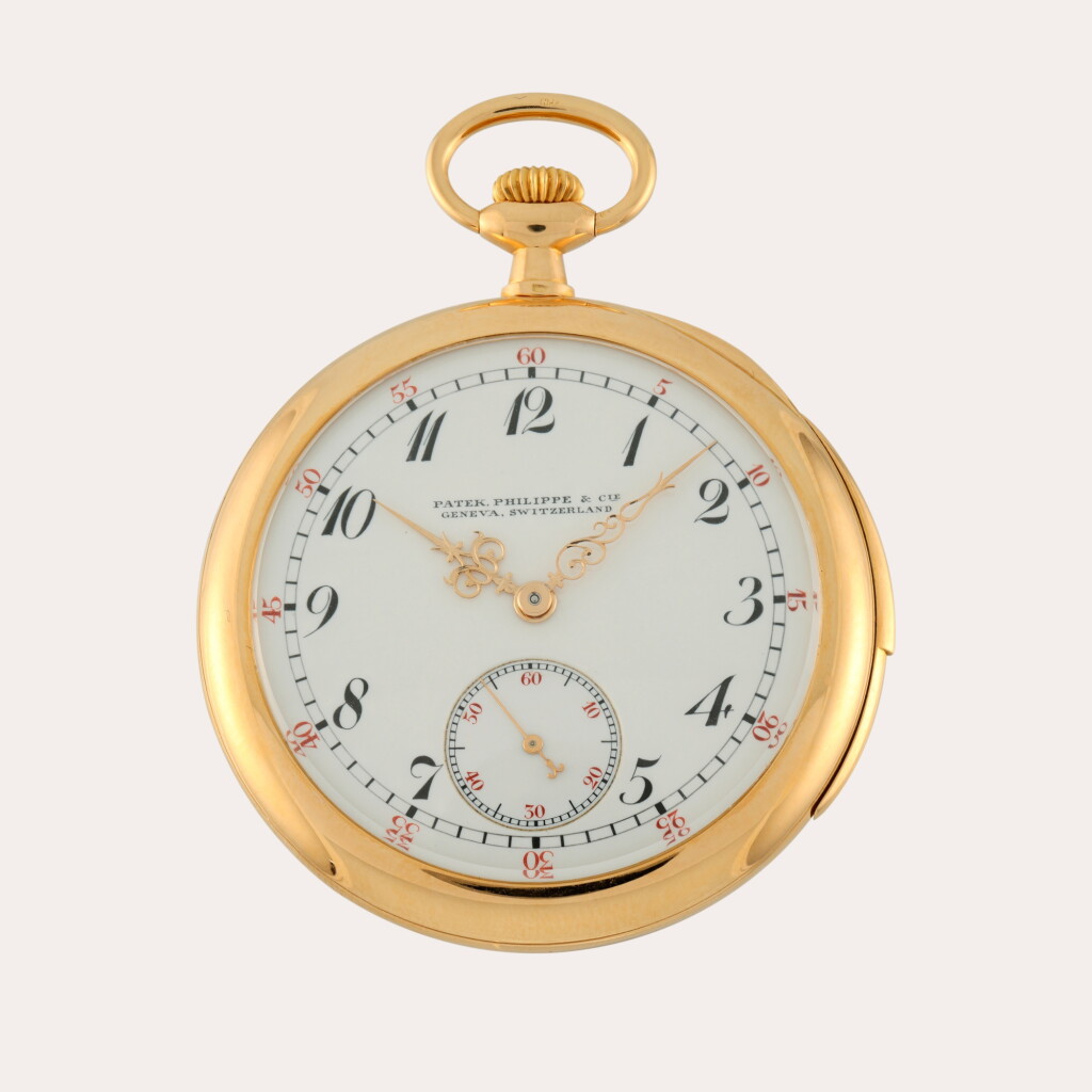 View full screen - View 1 of Lot 215. A yellow gold keyless open face minute repeating watch | Circa 1917.