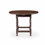 Very Fine William and Mary Black-Painted Oval-top Maple Tavern Table, Massachusetts, Circa 1740