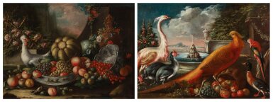 View full screen - View 1 of Lot 30. Still life with birds and fruits.