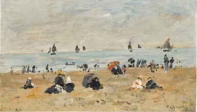 View full screen - View 1 of Lot 416. Trouville, scène de plage.