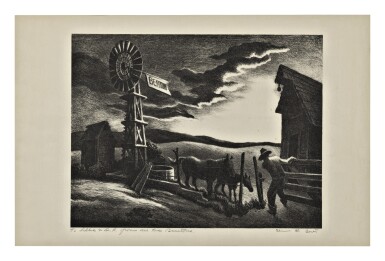 View full screen - View 1 of Lot 67. THOMAS HART BENTON | NEBRASKA EVENING (FATH 45).