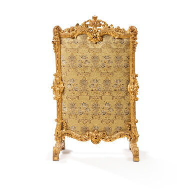 View full screen - View 1 of Lot 495. An early Louis XV carved giltwood fire screen, possibly North European, circa 1725.