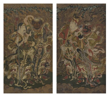 View full screen - View 1 of Lot 2556. 佚名 (明) 四大元帥像|Anonymous (Ming Dynasty), A Set of Paintings with Daoist Masrshals.