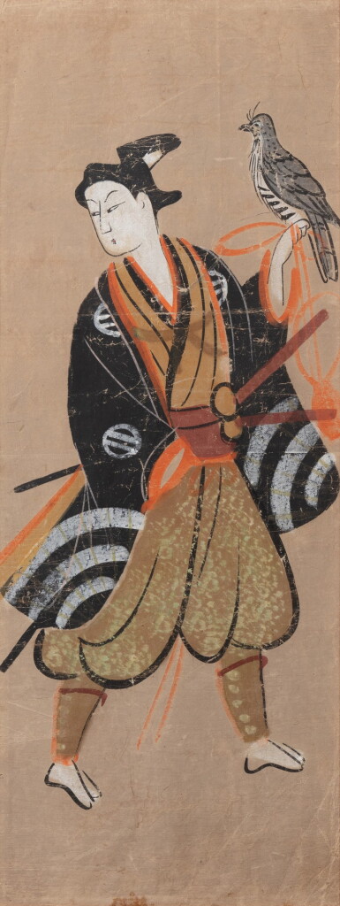 View full screen - View 1 of Lot 196. A group of five various paintings, Japan, Edo period, 18th-19th century | 日本 江戶時代 十八至十九世紀 畫畫一組五幀 設色紙本.